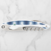 Kerst winter sneeuwpop SlipperyJoe groene sjaal Kurkentrekker (Voorkant)