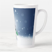 Kerst winter sneeuwpop SlipperyJoe groene sjaal Latte Mok (Rechts)