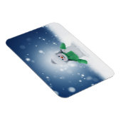 Kerst winter sneeuwpop SlipperyJoe groene sjaal Magneet (Rechterzijde)