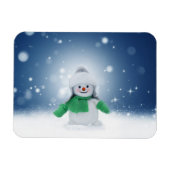 Kerst winter sneeuwpop SlipperyJoe groene sjaal Magneet (Horizontaal)