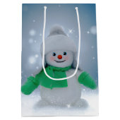 Kerst winter sneeuwpop SlipperyJoe groene sjaal Medium Cadeauzakje (Achterkant)