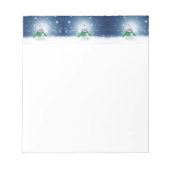 Kerst winter sneeuwpop SlipperyJoe groene sjaal Notitieblok (Voorkant)