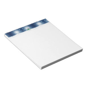 Kerst winter sneeuwpop SlipperyJoe groene sjaal Notitieblok