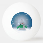 Kerst winter sneeuwpop SlipperyJoe groene sjaal Pingpongbal (Achterkant)