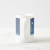 Kerst winter sneeuwpop SlipperyJoe groene sjaal Porselein Kop (Achterkant)