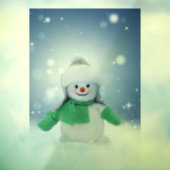 Kerst winter sneeuwpop SlipperyJoe groene sjaal Raamsticker (Vel 3)