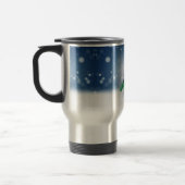 Kerst winter sneeuwpop SlipperyJoe groene sjaal Reisbeker (Links)