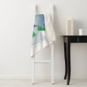 Kerst winter sneeuwpop SlipperyJoe groene sjaal Sherpa Deken (In situ)