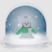 Kerst winter sneeuwpop SlipperyJoe groene sjaal Sneeuwbol (Achterkant)