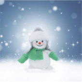 Kerst winter sneeuwpop SlipperyJoe groene sjaal Sticker (Voorkant)