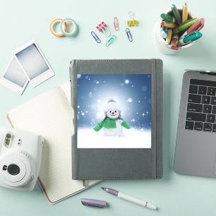 Kerst winter sneeuwpop SlipperyJoe groene sjaal Sticker