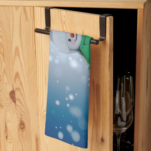 Kerst winter sneeuwpop SlipperyJoe groene sjaal Theedoek (Derde Gevouwen)