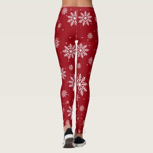 Kerst Winter Sneeuwvlokken Gradiënt Leuke Leggings (Achterkant)