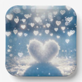 Kerst Winter Snow Hearts Papieren Bordje (Voorkant)