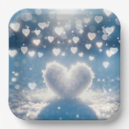 Kerst Winter Snow Hearts Papieren Bordje
