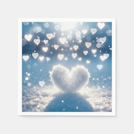 Kerst Winter Snow Hearts Servet (Voorkant)