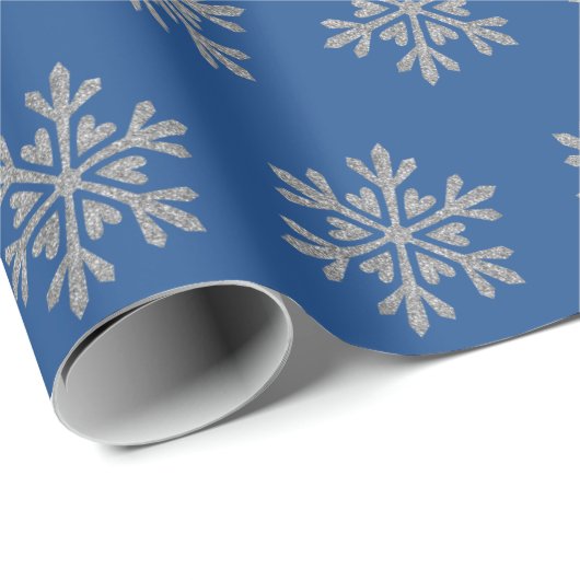 Kerst Winter Snowflake Wrapping papier (Rol Hoek)