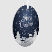 Kerst Winter Sprookje Fantasy Snowy Monogram Ornament (voorkant)