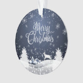 Kerst Winter Sprookje Fantasy Snowy Monogram Ornament (voorkant)