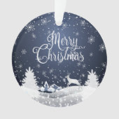 Kerst Winter Sprookje Fantasy Snowy Monogram Ornament (voorkant)