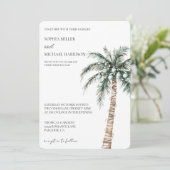 Kerst Winter Tropische Palm Tree Wedding Kaart (Staand voorkant)