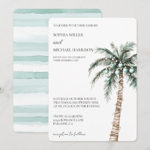 Kerst Winter Tropische Palm Tree Wedding Kaart