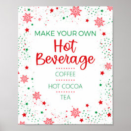Kerst Winter Vakantie Hot Beverage Bar Sign Poster