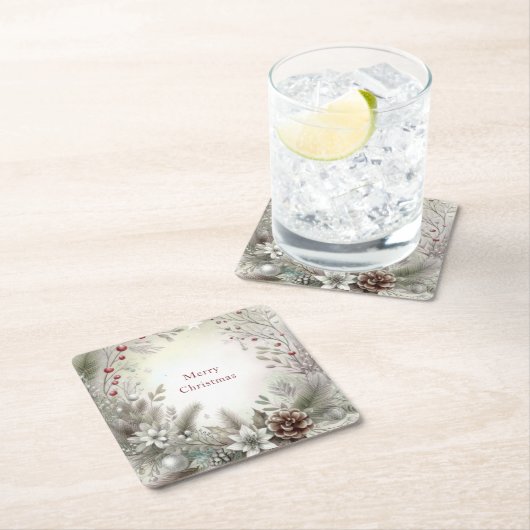 Kerst Winter Vakantie Papier Onderzetter (Insitu)