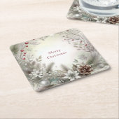 Kerst Winter Vakantie Papier Onderzetter (Schuin)