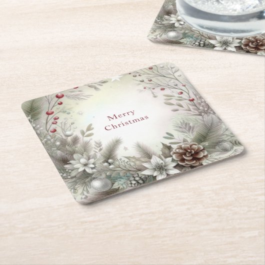 Kerst Winter Vakantie Papier Onderzetter (Schuin)