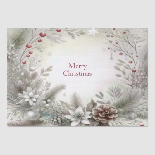 Kerst Winter Vakantie Tissue Paper Tissuepapier (Voorkant)