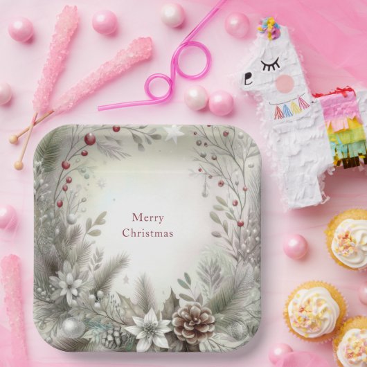 Kerst Winter Vakantiepapier Bord (Feest)