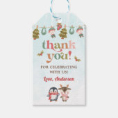 Kerst Winter Verjaardagsfeestje Cadeaulabel (Voorkant)