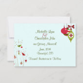 Kerst Winter Vogels Bruiloft Save the Date Kaart (Achterkant)