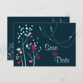 Kerst Winter Vogels Trouwen Bewaar de Datum Kaart (Voorkant / Achterkant)
