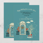 Kerst Winter Voordeur 2 Bewegende Aankondiging (Voorkant / Achterkant)