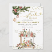 Kerst Winter Voorraad de Bar Koppel Shower Kaart (Voorkant)