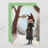 Kerst Winter Vos Handgeschilderde Kaart (Voorkant / Achterkant)