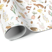 Kerst Winter Vos Konijn Eend Inpakpapier (Rol Hoek)