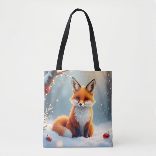 Kerst Winter Vos Tote Tas (Voorkant)