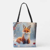 Kerst Winter Vos Tote Tas (Achterkant)