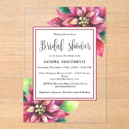 Kerst Winter Vrijgezellenfeest Acryl Uitnodigingen (Voorkant)