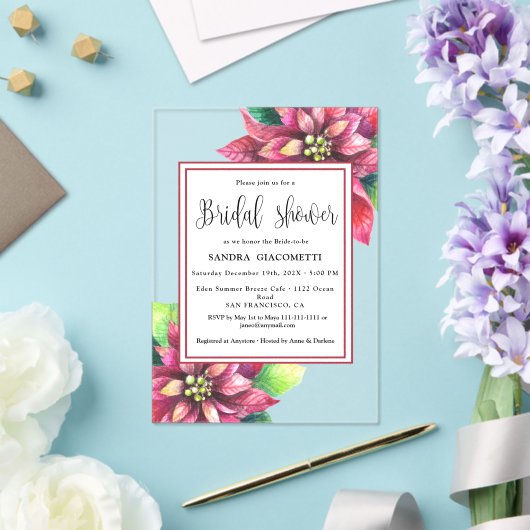 Kerst Winter Vrijgezellenfeest Acryl Uitnodigingen (Insitu (Huwelijk))