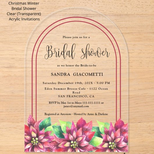 Kerst Winter Vrijgezellenfeest Acryl Uitnodigingen