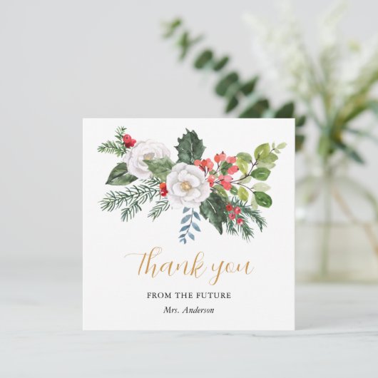 Kerst Winter Vrijgezellenfeest Bedankkaart (Staand voorkant)