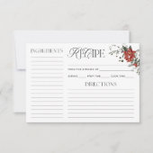 Kerst Winter Vrijgezellenfeest Recept Kaart (Voorkant)