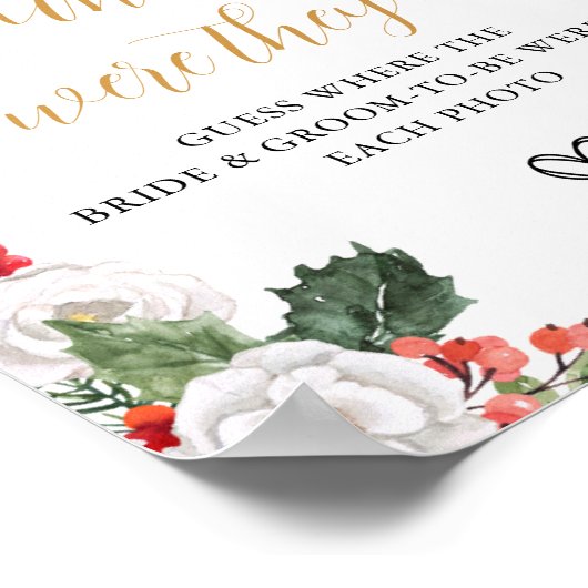 Kerst Winter Waar Waren Zij Bruidsfeest Poster (Hoek)