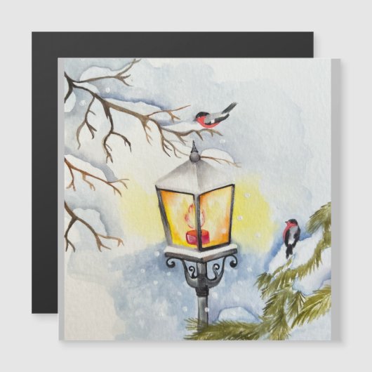 Kerst winter waterverf landschap (Voorkant / Achterkant)