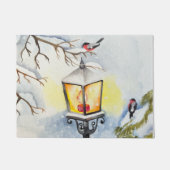 Kerst winter waterverf landschap deurmat (Voorkant)