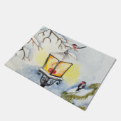 Kerst winter waterverf landschap deurmat (Schuin)